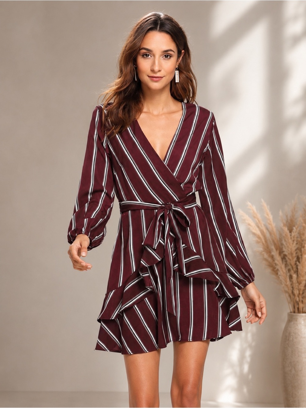 ❤️ Bordeaux Bliss Wrap Dress